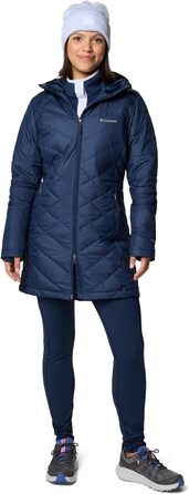 Жіноча зимова куртка-пальто Columbia First Generation Heavenly Long з капюшоном, темно-синя (Collegiate Navy), розмір XL