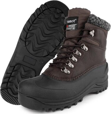 Водонепроникні зимові черевики Riehmot для жінок та чоловіків. Теплі, з підкладкою, антиковзні, для ходьби, трекінгу, роботи та катання на лижах. Розміри EU 36-47 (Новий, коричневий, 45 EU)
