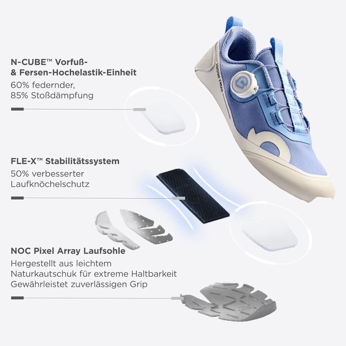 Дитячі кросівки Happy Nochnoc All-MAX – легкі та дихаючі спортивні кросівки з високою амортизацією для тенісу, відпочинку та тренувань. Sakura Rosa, Eisweiß, Wolkenweiß, Himmelblau (29 EU)