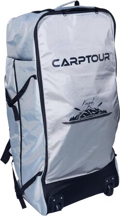 Надувний каяк CARPTOUR Drop Stitch із веслом, 3 сидіннями та насосом, сірої кольору, з сумкою для транспортування