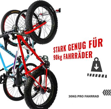 Настінна тримач для велосипедів PRO BIKE TOOL - 6 шт. - для гаража та квартири