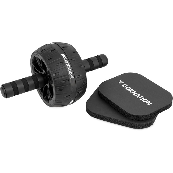 Колесо для пресу GORNATION з наколінниками, для тренування корпусу, компактне та міцне, Ø 16 см, стабільне, для пресу, спини та рівноваги
