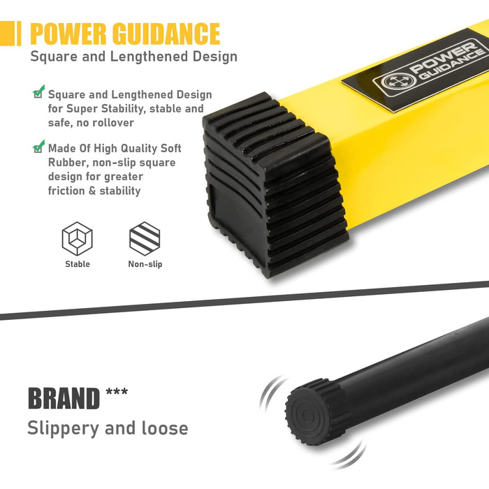 Штанга для віджимань POWER GUIDANCE з регулюванням висоти, 77-98 см, для загального тренування тіла, 3 кольори (жовтий)