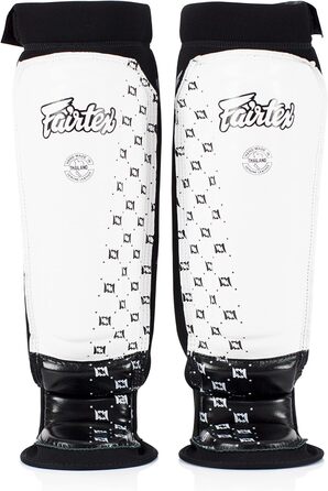 Захисні щитки для гомілки Fairtex SP6 XL, біло-чорні, тайський бокс