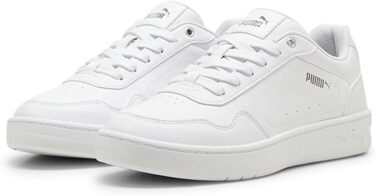 Жіночі кросівки PUMA Court Classy Basic — білі з сріблястим металіком, розмір 41 EU