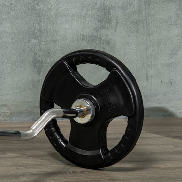 Набір гантелевих дисків SportNow, 2 шт., 15 кг кожен, з трьома ручками, захисне гумове покриття, метал.