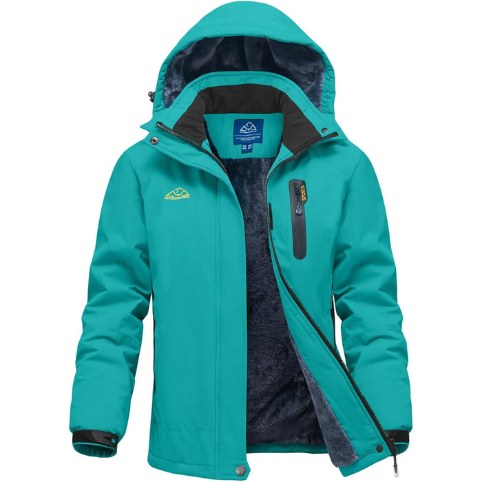 Жіноча зимова куртка для активного відпочинку Windstopper® Softshell, водонепроникна, з підкладкою з флісу, синього кольору, з капюшоном