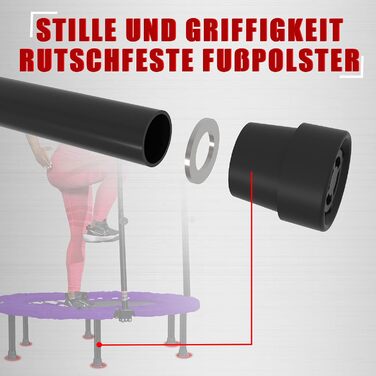 Міні-батут Kanchimi для дому з ручкою, 122 см, фіолетовий