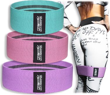 Стрічки для фітнесу Raigeki Fitness: набір з 3 шт. для силових тренувань, стегон та сідниць (Loop Resistance Bands)