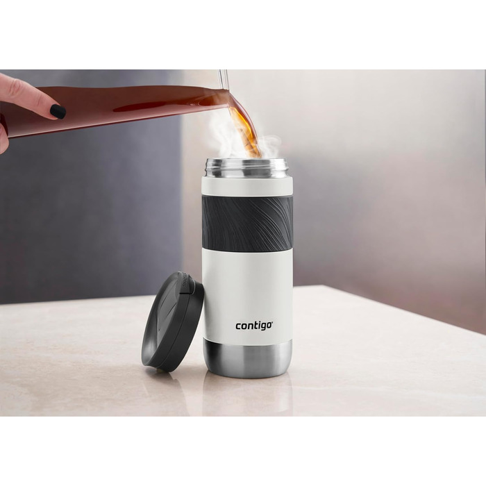Термокружка Contigo Byron Snapseal 470 мл (сіль) - нержавіюча сталь, ізольована, герметична, для кави та напоїв на ходу, без BPA