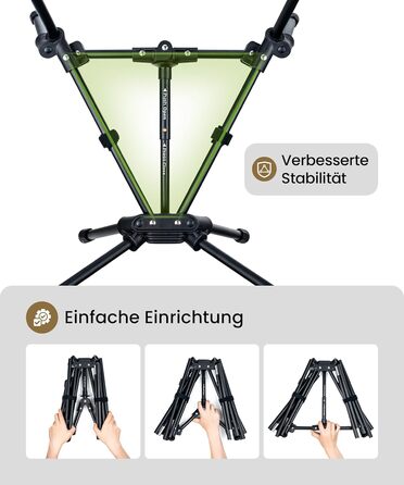 Стілець для кемпінгу OneTigris TIGERBLADE з високою спинкою, 170 кг, складаний, легкий, з трикутним каркасом, для риболовлі з 2 кишенями, для відпочинку на природі, піших прогулянок (сірий)