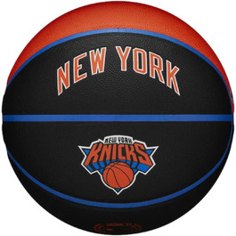 Баскетбольний м'яч Wilson NBA New York Knicks, розмір 7, чорний, колекційний, унісекс