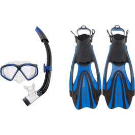 Набір для дайвінгу Aqua Lung Hawkeye: маска, трубка, ласти L, синій/темно-сірий