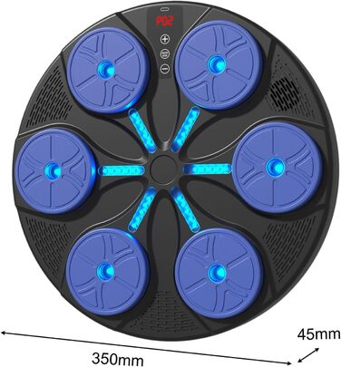Музичний бокс-машина Baoblaze з Bluetooth, 8+ режимів тренування, динамічне підсвічування, для боксу, карате та тхеквондо, з рукавичками, синя