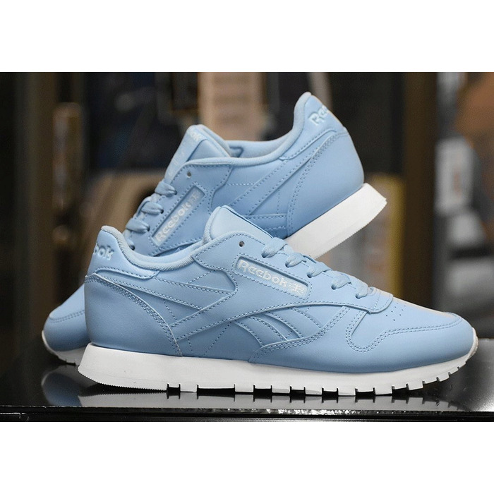 Жіночі шкіряні кросівки Reebok Classic Leather CL LTHR, сині, розмір 35,5