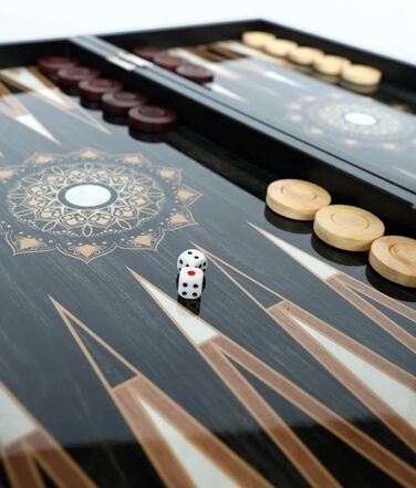 Настільна гра Нарди HBS GAMES Midnight Pearl, 48 см, дерев'яні фішки, для дорослих і друзів