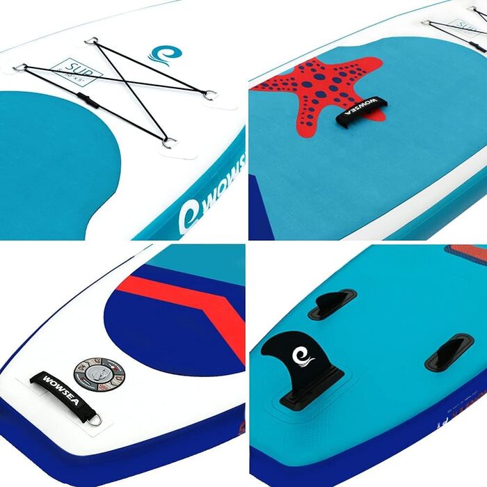 Надувна SUP-дошка WOWSEA Pioneer P1/P2, 245×76×12,7 см, комплект аксесуарів, блакитна, міцна та стійка для відпочинку та спорту