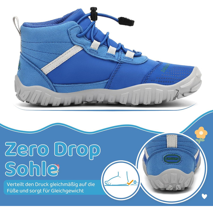 Дитячі шкарпетки-мокасини Saguaro для трекінгу та хайкінгу, легкі, дихаючі, антиковзні, розмір 24-36 EU, блакитні