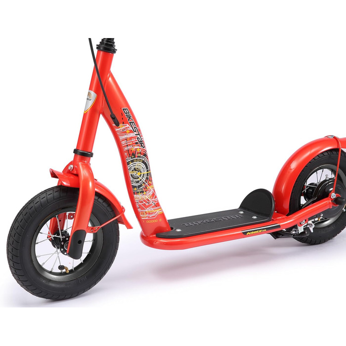 Дитячий роликовий самокат STAR SCOOTER з повітряними колесами (10 дюймів) для хлопчиків та дівчаток 4-5 років | Класичний самокат | Червоний