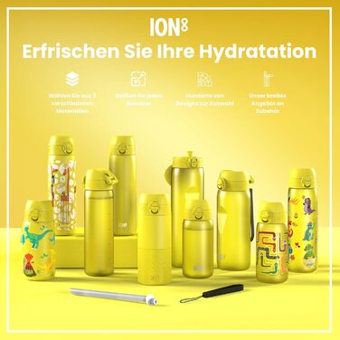 Пляшка для води Ion8 1 літр, 1000 мл, не протікає, зручна для спорту, BPA-free, з кришкою на засувці, легко миється, для фітнесу та тренажерного залу