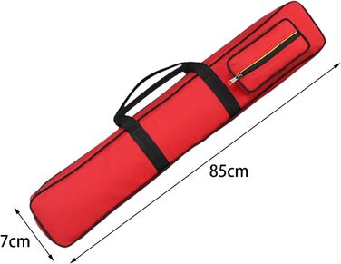 Чохол для кия Billard з ручкою, 8 відділень, червоний. Захисний чохол для кия з гелевою ручкою, стійкий до ударів, для зберігання билярду