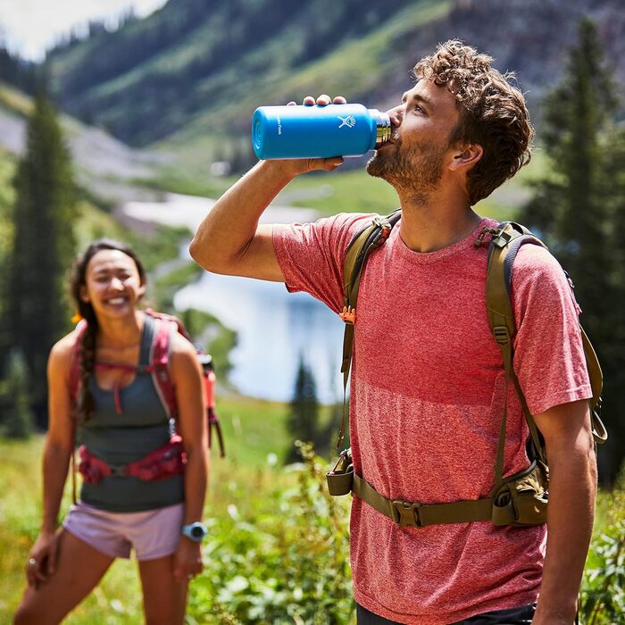 Термобутилка HYDRO FLASK 1180 мл із нержавіючої сталі, ізольована спортивна пляшка з герметичною кришкою Flex Cap, підходить для миття в посудомийці, чорна