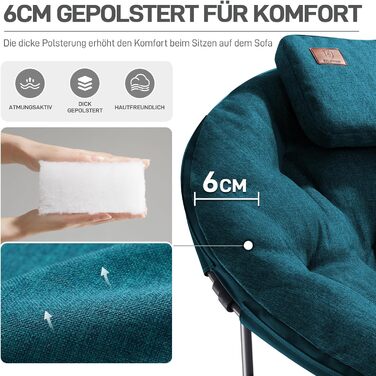 Крісло для кемпінгу EVER ADVANCED Luxus Moonchair XXL: велике, складне, 150 кг, зелене