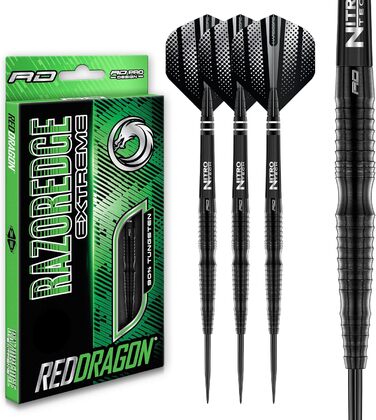 Професійні вольфрамові дартси Red Dragon Razor Edge 24 г з оперенням та стрижнями