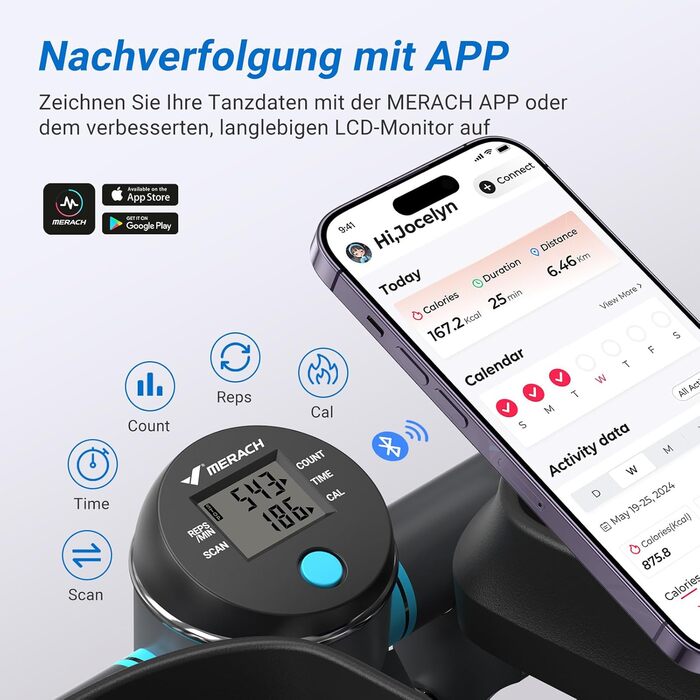 Міні степер MERACH для дому, Swing степер з навантаженням 150 кг та еластичними стрічками, Twist степер для ефективних вправ на ноги/руки/сідниці, фітнес-тренажер для дому/офісу, чорний