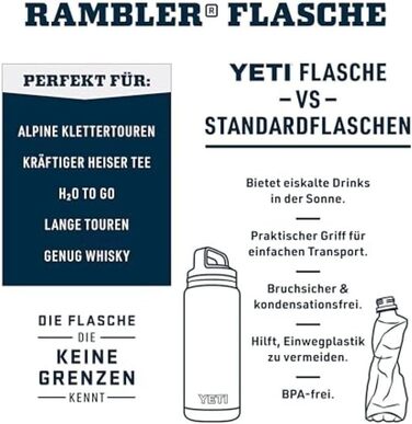 Термос YETI Rambler з кришкою Chug, Navy, 18 oz (532 ml)