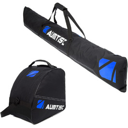 Чохол для лиж AUMTISC Skitasche Set: місткий, регульований (до 200 см), для 1 пари лиж та черевиків, синій