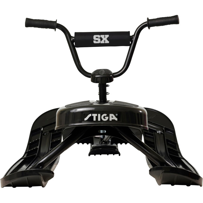 Санки STIGA Snowracer Curve SX з BMX-рулем, сталевою рамою, гальмом і тросом, керовані, для дітей від 7 років і дорослих, до 90 кг, чорні