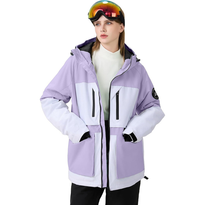 Жіночий гірськолижний костюм HOTIAN 2 в 1: куртка та штани. Водонепроникний, вітронепроникний, теплий. Розмір M. Матеріал: PU+PU