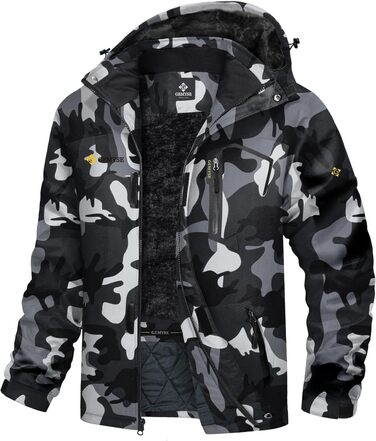 Чоловіча тепла зимова куртка GEMYSE для гірських прогулянок, вітро- та водонепроникна, дихаюча, з капюшоном та багатьма кишенями. Розмір L, багато кольорів