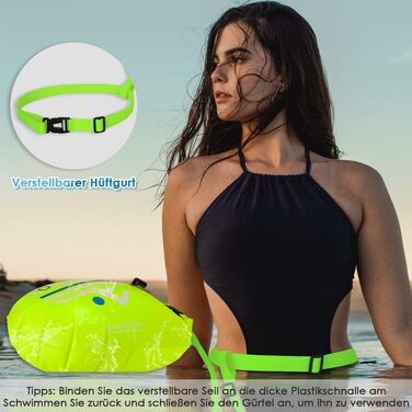 Герметична сумка-буй для плавання Eyein 20L, водонепроникний Dry Bag з ременем для триатлону, каякінгу та снорклінгу, жовтий
