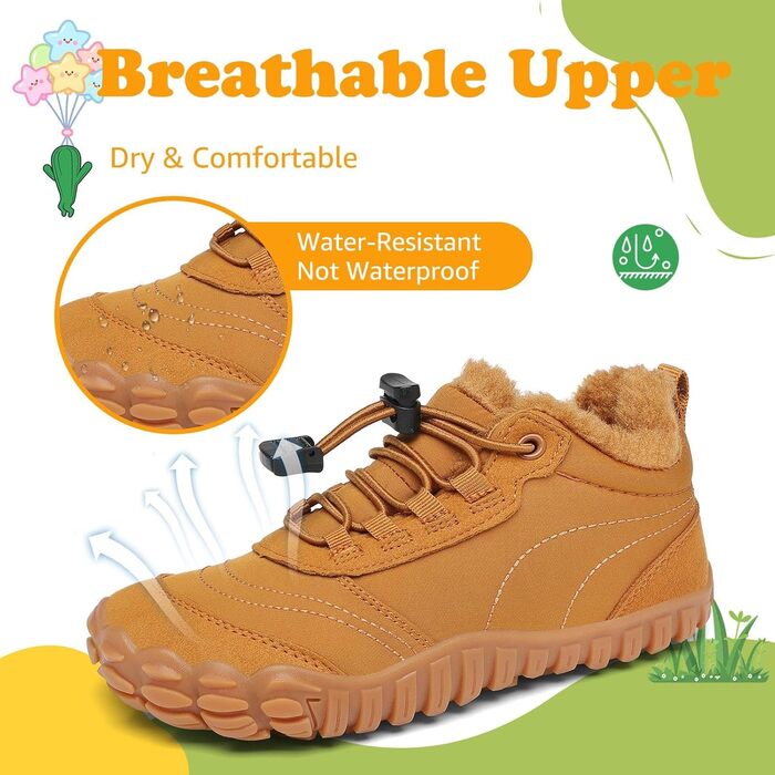 Дитячі зимові шкарпетки-черевики Saguaro, теплі, з підкладкою, для прогулянок, розмір 26-36, коричневі