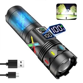 Ліхтарик LED VASTFIRE акумуляторний 1000000 люмен, 50W, дальність променя 1200м, час роботи 7-20 год, тактичний, чорний