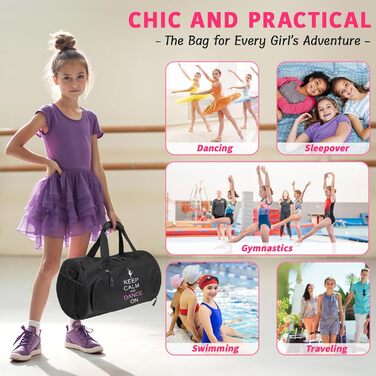 Спортивна сумка-дафл Kilofly для дівчаток: сумка для балету, танців та гімнастики, дорожня сумка на плече (S2)