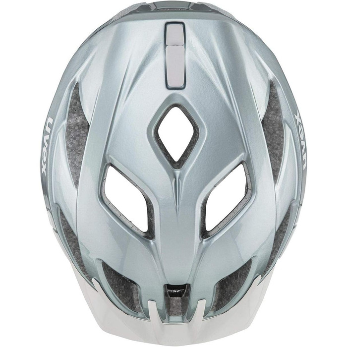Велосипедний шолом uvex active для жінок і чоловіків, розмір 56-60 см, aqua white, регульований, з можливістю встановлення LED-світла, універсальний захист