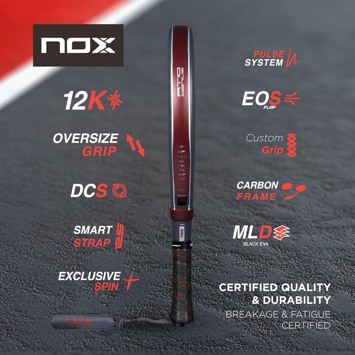 Падель ракетка Nox AT10 Genius 12K 360-375 г Агустін Тапія