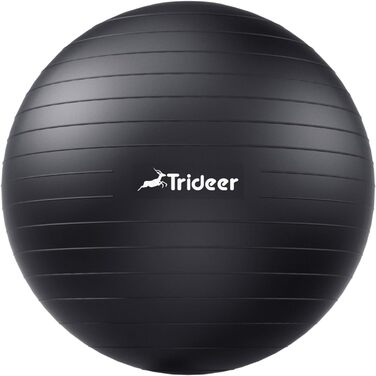 Гімнастичний м'яч Trideer 48-55 см, антивибуховий, для пілатесу, йоги, фітнесу, балансування, сидіння в офісі, чорний