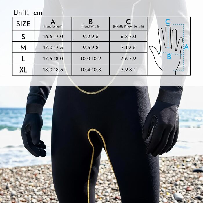 PAWHITS Неопренові рукавички 3 мм для плавання, дайвінгу, каякінгу та серфінгу - чоловічі та жіночі, з антиковзким покриттям (з регульованими ремінцями, розмір L)