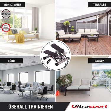 Міні степпер Ultrasport Swing Stepper з еспандерами, фітнес тренажер з комп'ютером для кардіо та зміцнення м'язів
