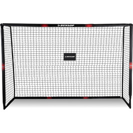 Футбольні ворота Dunlop 300x200x120 см для саду, для дітей та дорослих, металеві, чорні/червоні, для тренувань у приміщенні та на вулиці