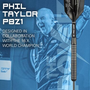 Дартс Target Phil Taylor Power 8-Zero, 80% вольфрам, сталь, 25 г, чорний титан