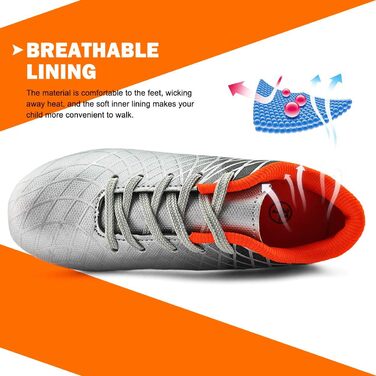 Дитячі футбольні бутси JABASIC для хлопчиків та дівчаток, спортивні, для гри на вулиці (34 EU, Splitter)