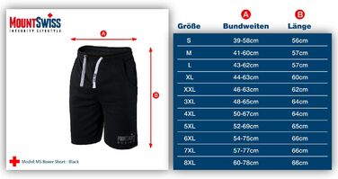 Чоловічі літні шорти Mount Swiss великого розміру (4XL), 100% бавовна, чорні, спортивні шорти для відпочинку з еластичним поясом та кишенями