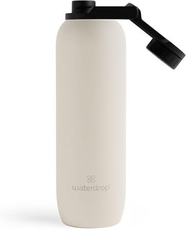 Термос-пляшка Waterdrop 1 л з нержавіючої сталі, ізольована, для напоїв, зберігає холод 24 год, гаряче 12 год, герметична, ударостійка