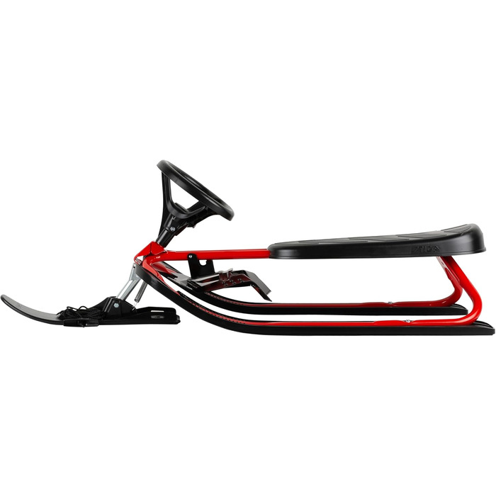 Санки STIGA Snowracer Iconic для дітей від 5 років, сталевий каркас, гальмо, буксирувальний трос, до 80 кг, червоно-чорні – міцні санки для зимових розваг