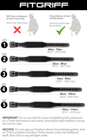 Fitgriff® Класичний пояс для важкої атлетики - 100% шкіра - для жінок та чоловіків - пояс для бодібілдингу, силових тренувань, важкої атлетики - Чорний (4 дюйми)